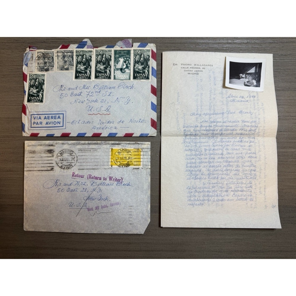 Edythe Latham Bloch x Dr. Ysidrio Valladares Letter Postcard Lot 1954-1963 - Picture 9 of 13